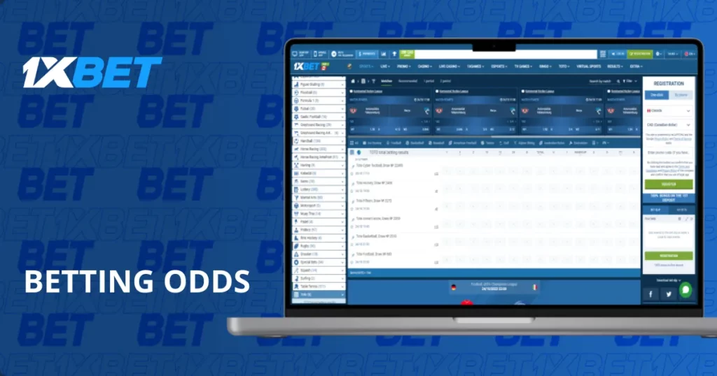 Odds in de 1xBet APK in Nederland